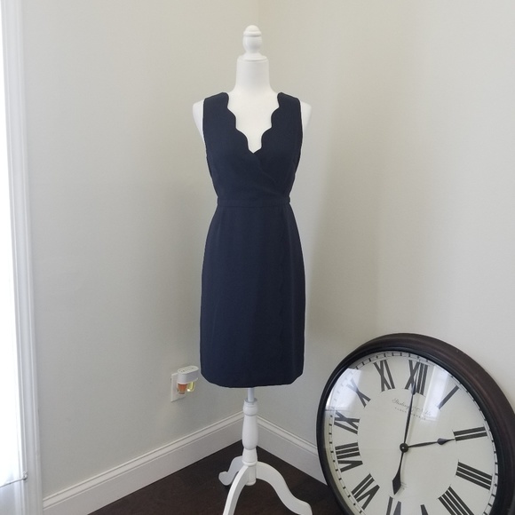 Classic Navy Scallop J Crew Dress - Picture 1 of 8
